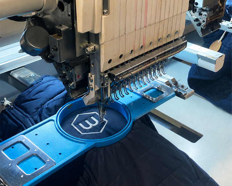 Broderie machine en cours de réalisation