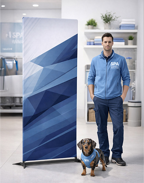 Totem stand noir HD AEROSTAND 085 Walomo 85x200cm
