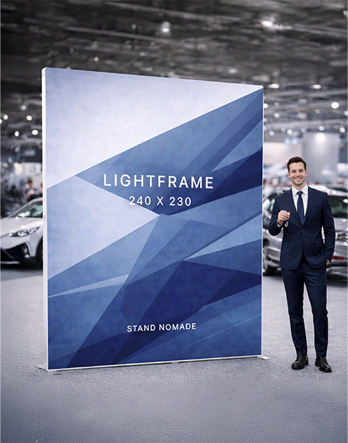 Cadre aluminium autoportant LIGHTFRAME 240 Walomo 240x230cm