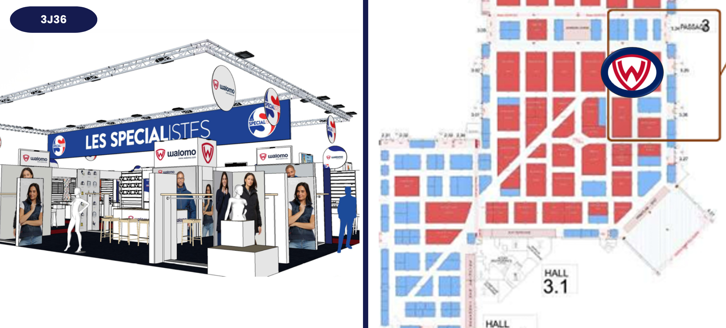 Plan du salon CTCO 2026 — Stand Walomo 3J36