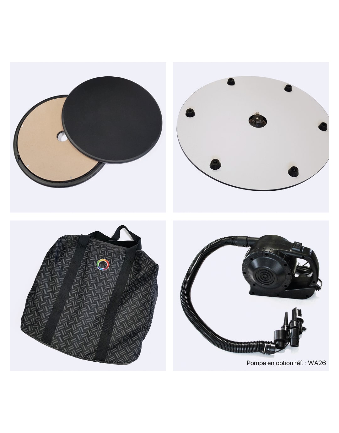 Structure avec gonfleur intégré + sac