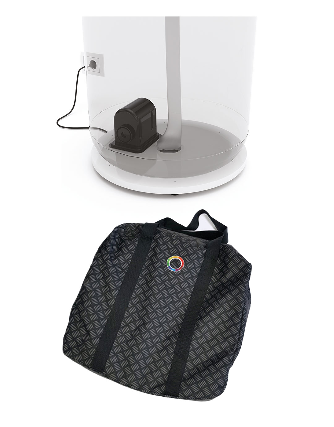 Structure avec gonfleur intégré + sac