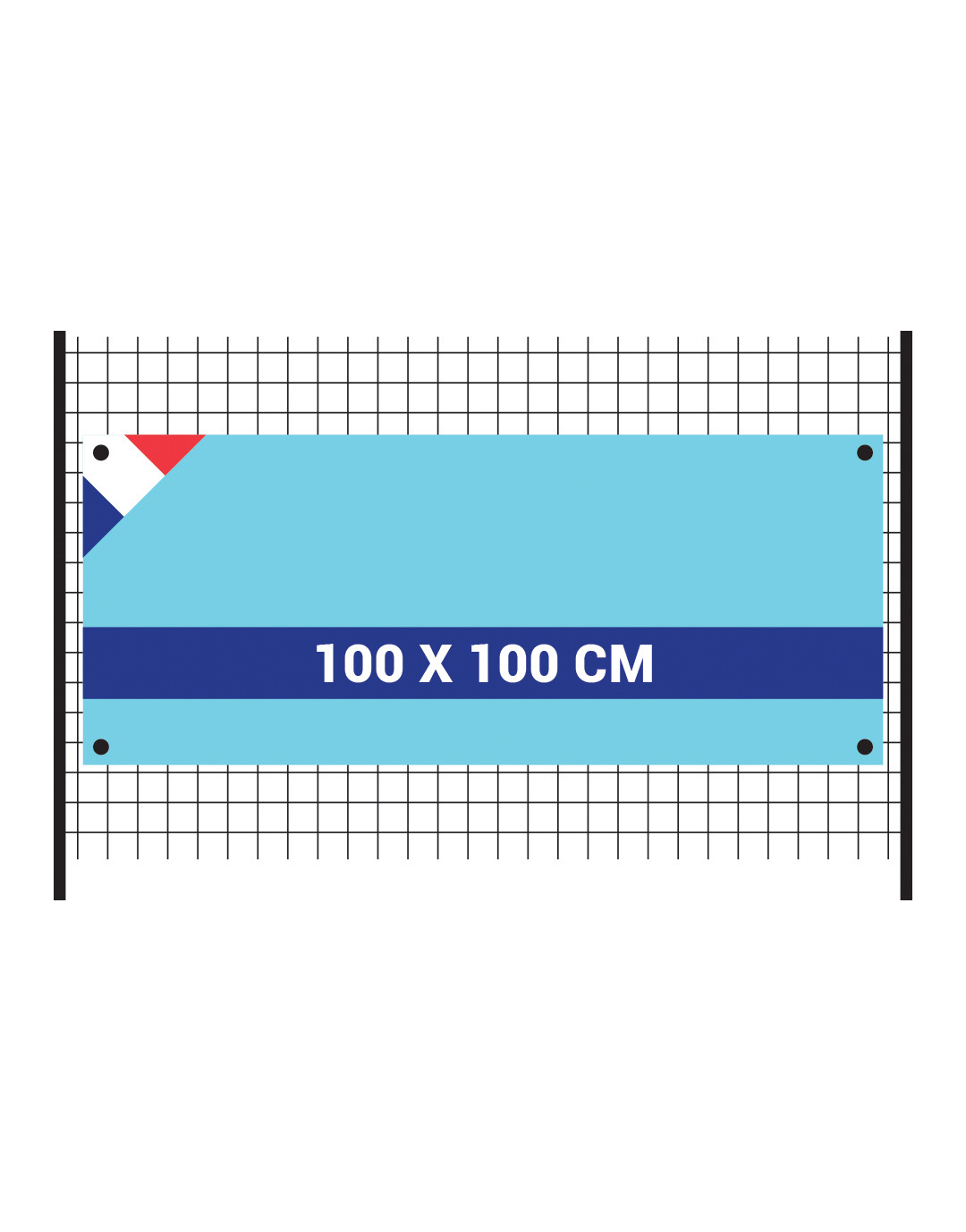 Banderole 100x100cm maille bloquée 115g/