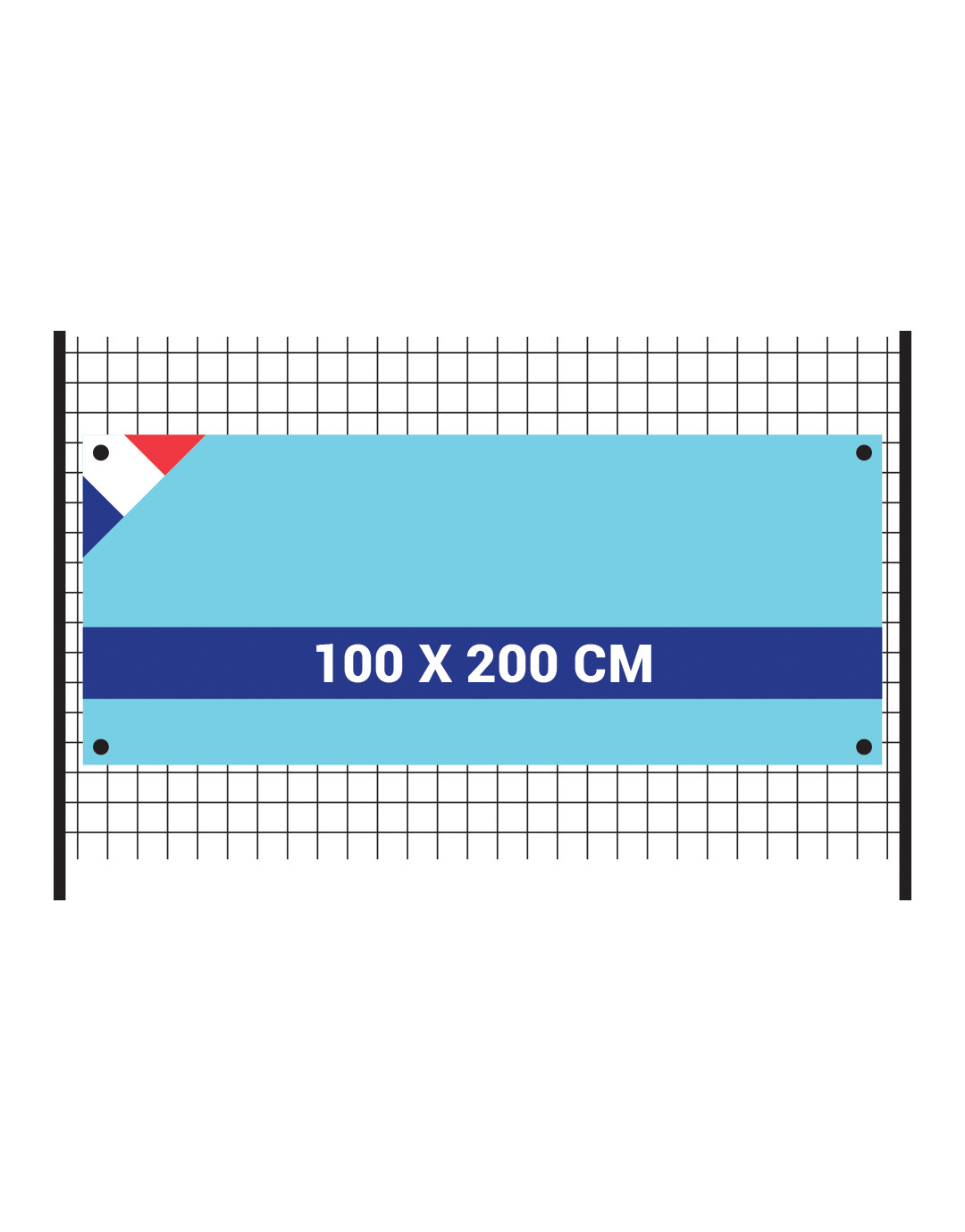 Banderole 100x200cm maille bloquée 115g/
