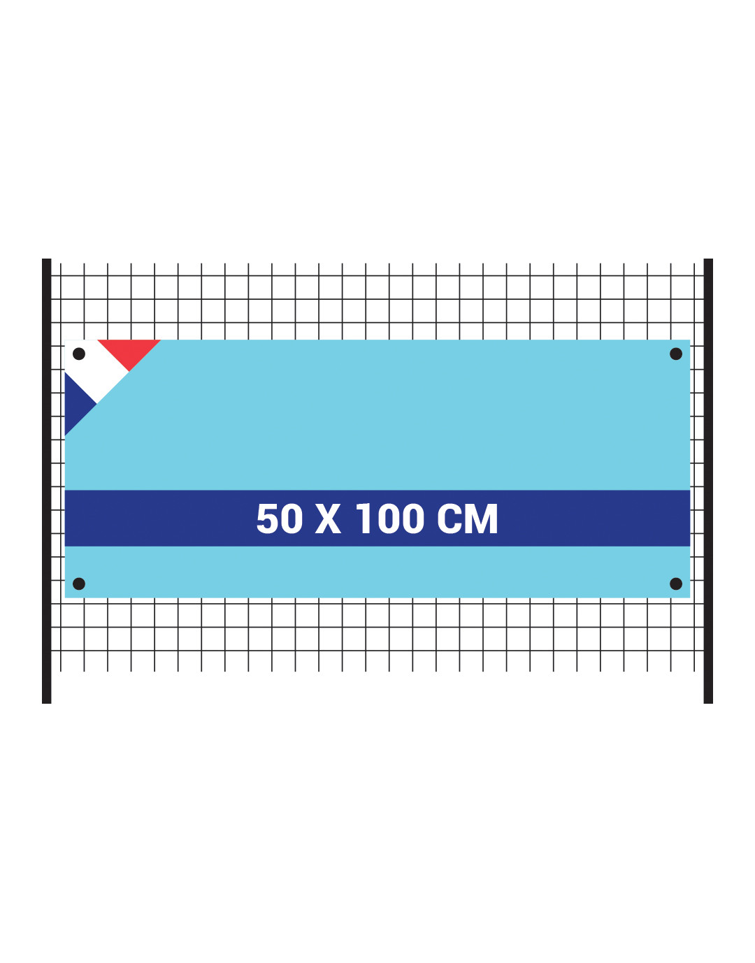 Banderole 50x100cm maille bloquée 115g/m