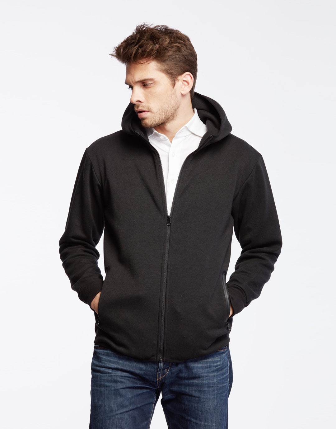 Sweat capuche 320 gr 2 poches Laser