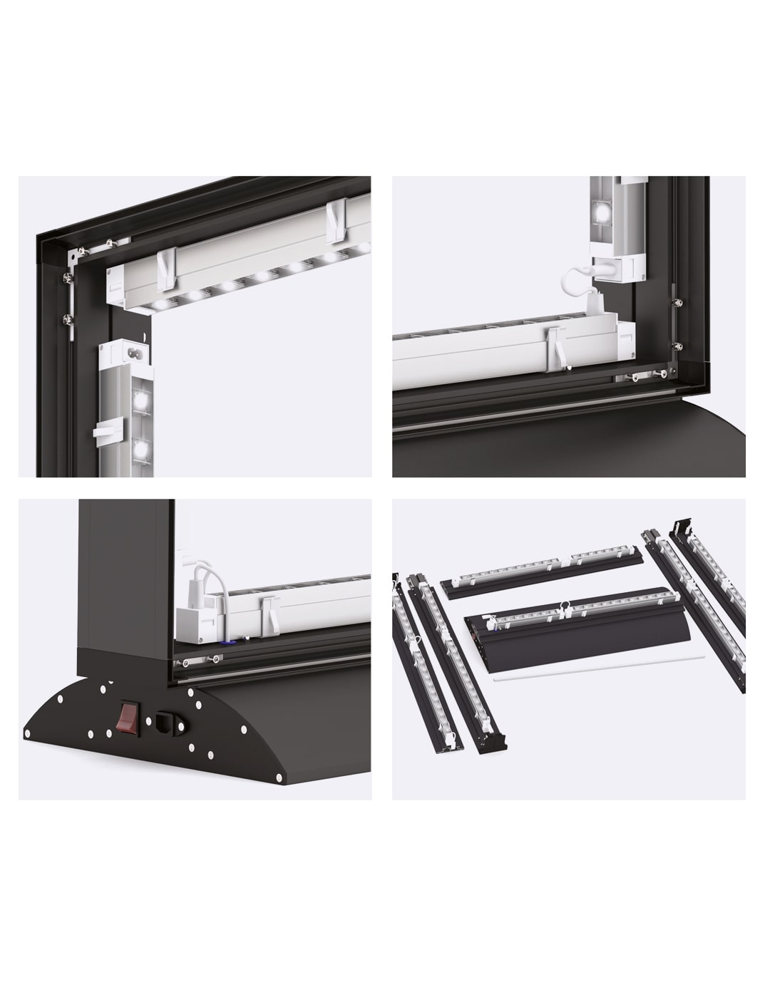 Caisson lumineux 200x200cm avec LED