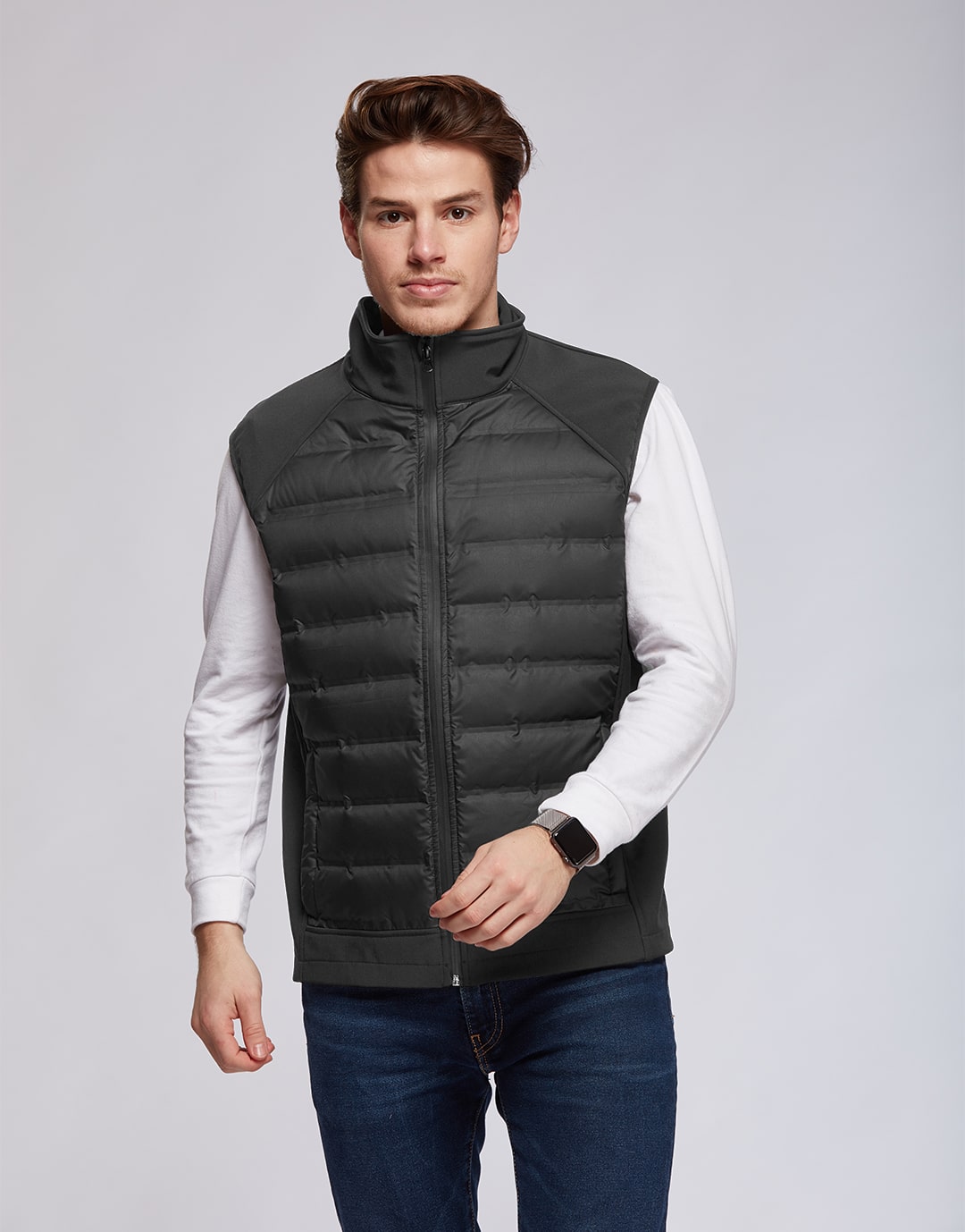 Bodywarmer hybride softshell/doudoune
