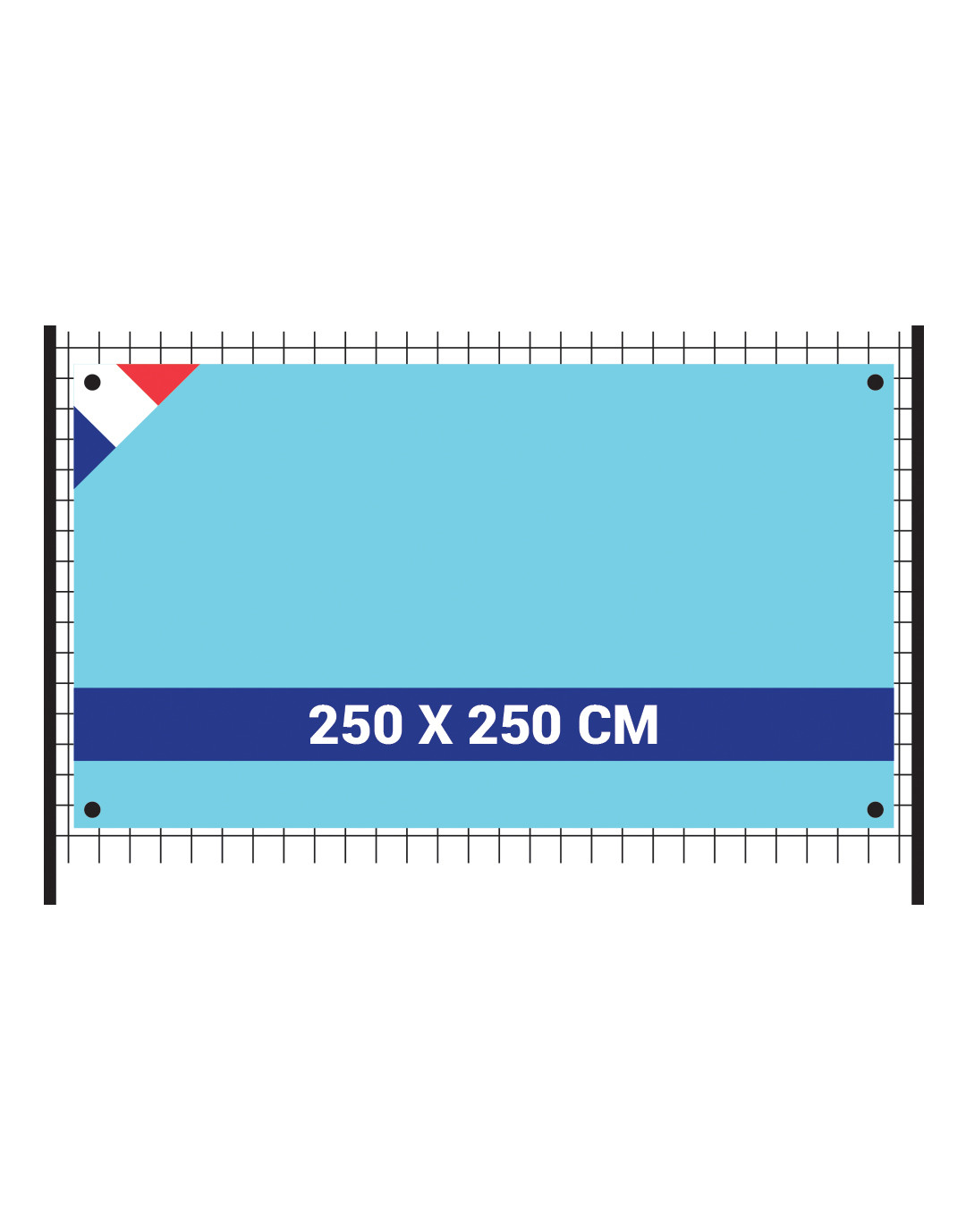 Banderole 230g/m² anti-feu B1 250x250cm