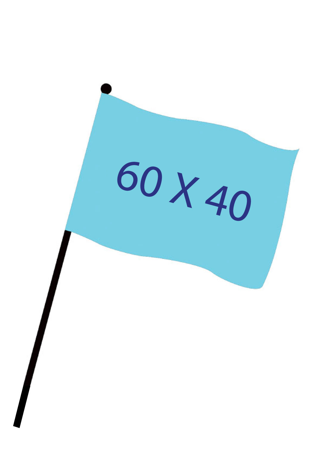 Drapeau numérique 60x40cm + Hampe 80cm